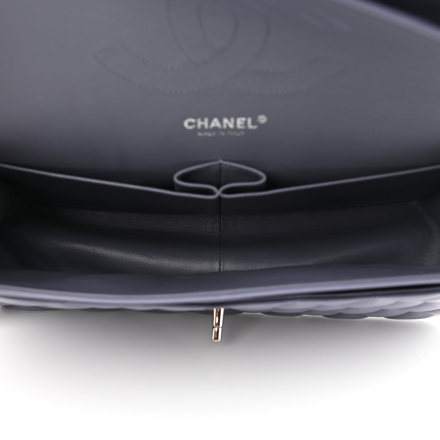 Lambskin Quilted Jumbo Double Flap Light Purple
