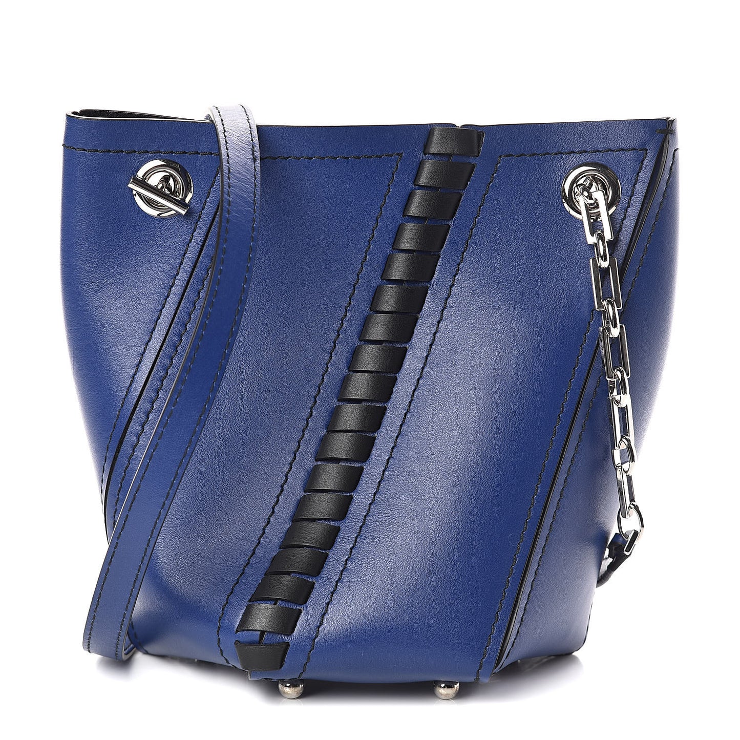 Smooth Calfskin Mini Hex Bucket Bag Lapis