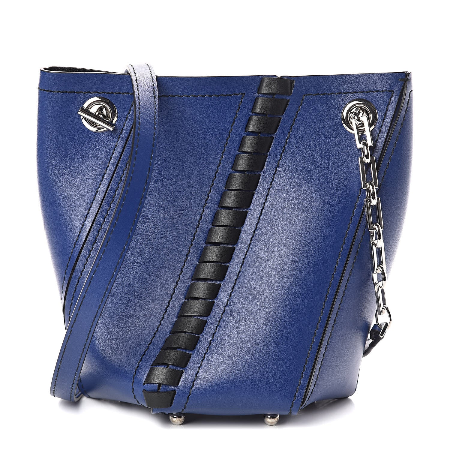 Proenza Schouler Smooth Calfskin Mini Hex Bucket Bag Lapis 1 of 8