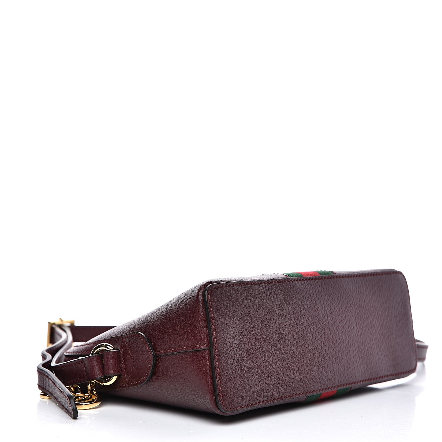 Textured Calfskin Web Small Ophidia Dome Shoulder Bag Vintage Bordeaux