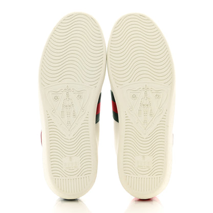 Gucci Calfskin Web Heart Embroidered Womens Ace Sneakers 37 White 5 of 9