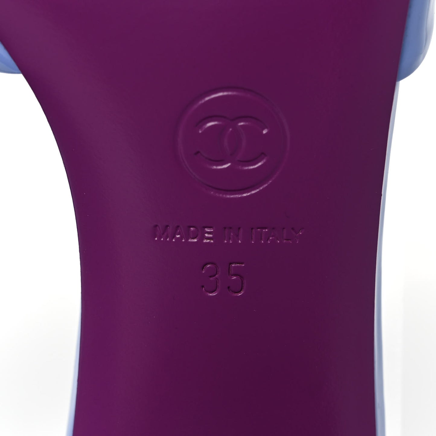 Patent Calfskin CC Mules 35 Light Purple Dark Purple