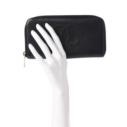 Chanel Caviar CC Timeless Large Zip Around Wallet Black 2 of 14