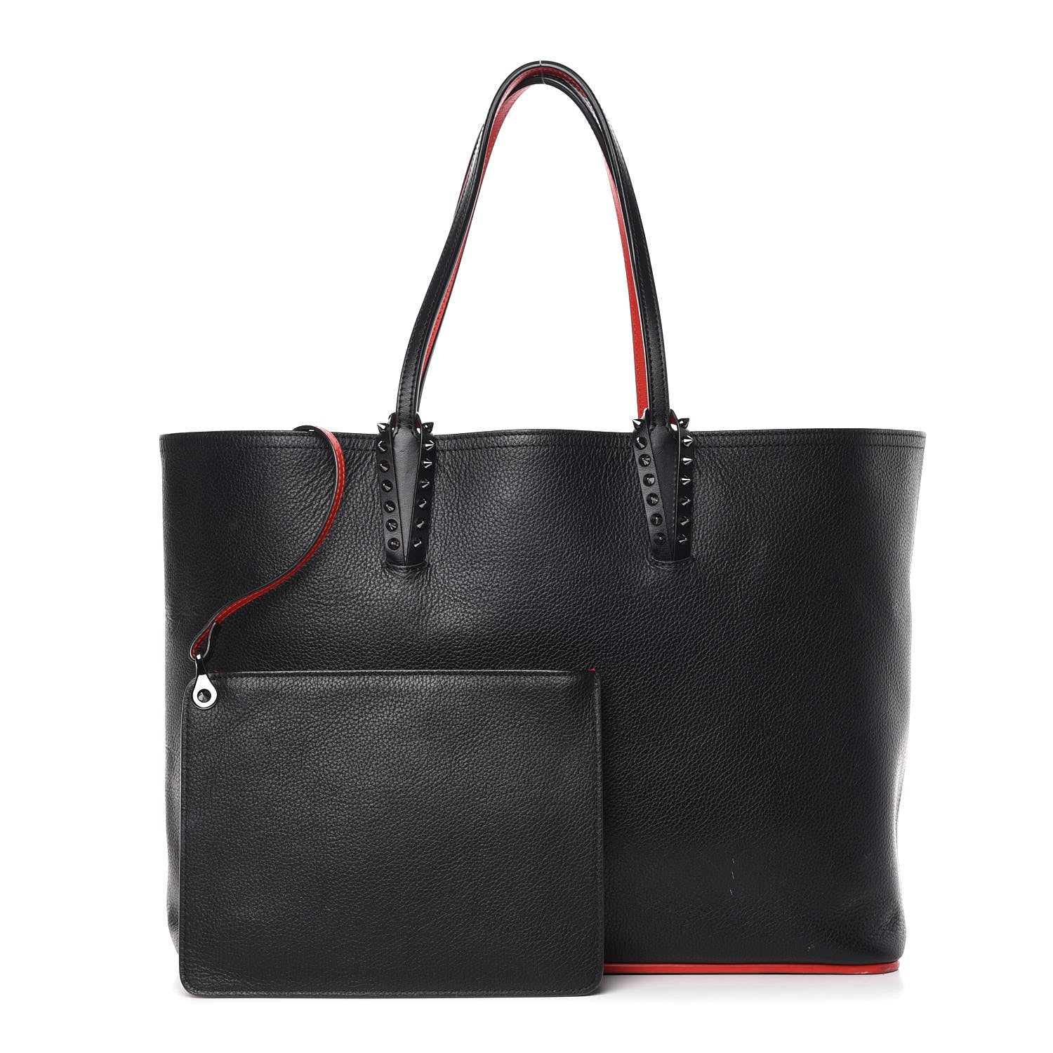 Christian Louboutin Calfskin Spikes East West Cabata Tote Black 1 of 21