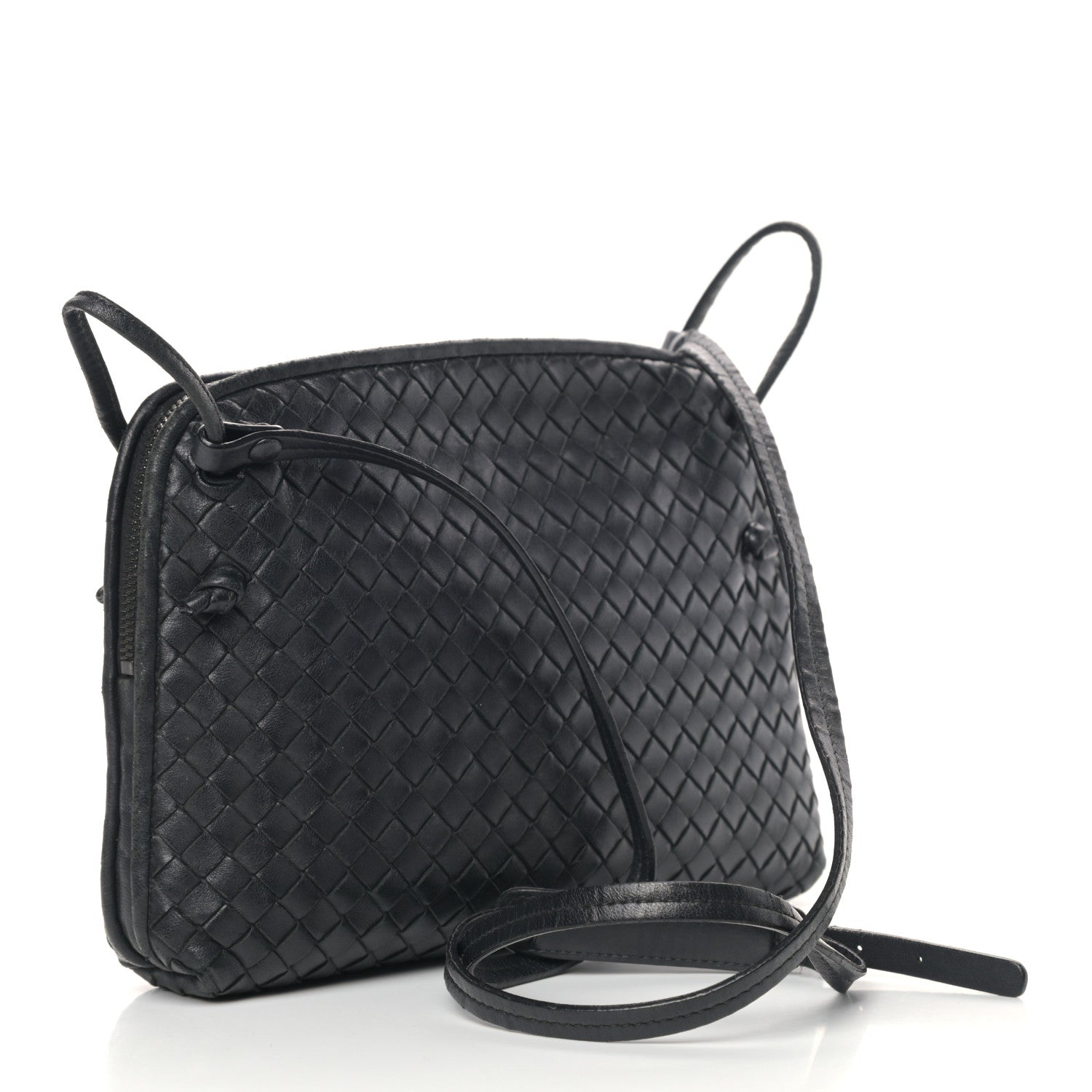 Bottega Veneta Nappa Intrecciato Nodini Crossbody Messenger Black 3 of 13