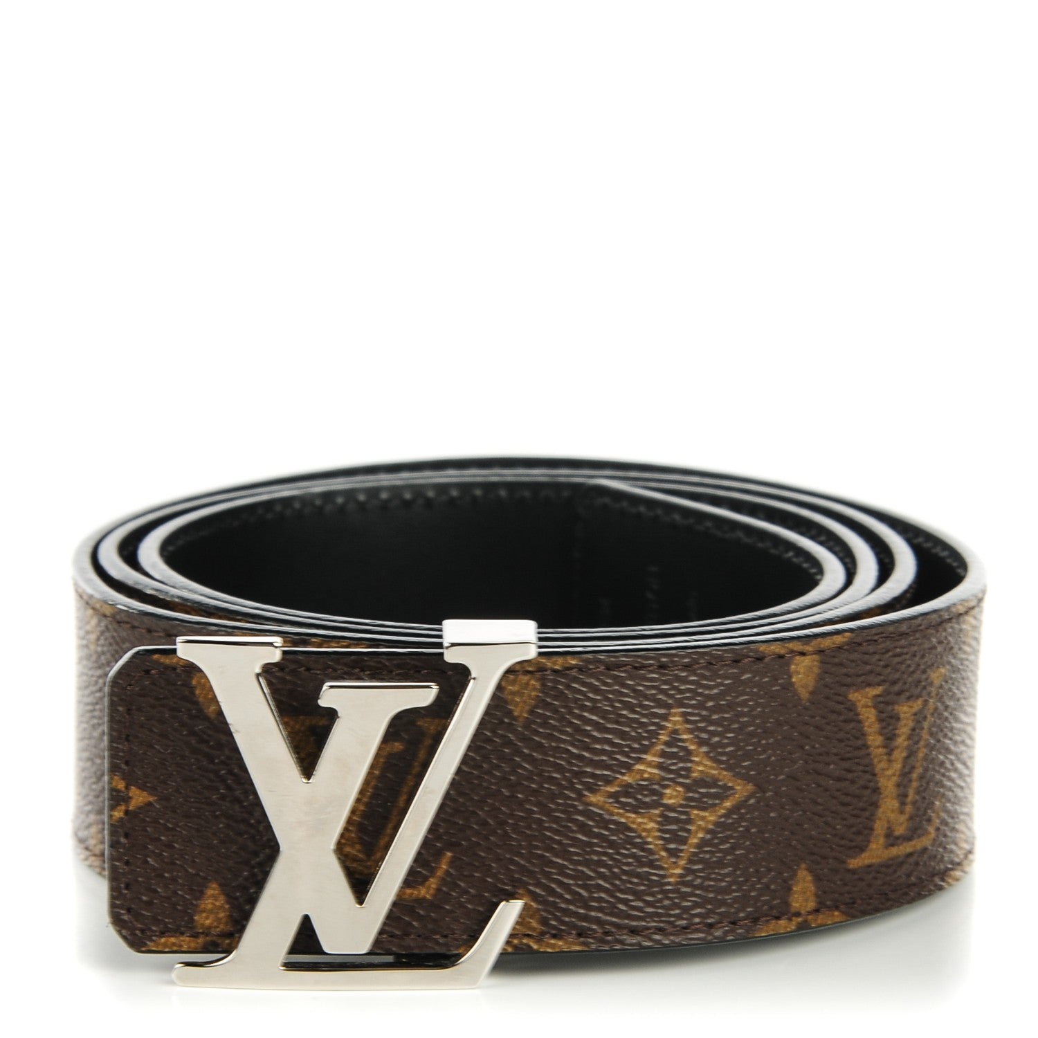 Louis Vuitton Monogram Macassar LV Initiales Reversible Belt105 42 Black 1 of 6