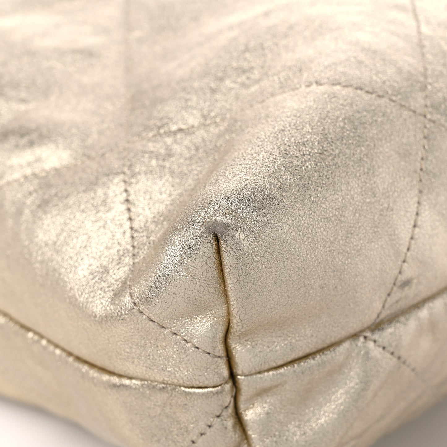 Metallic Calfskin Quilted Chanel 22 Golden