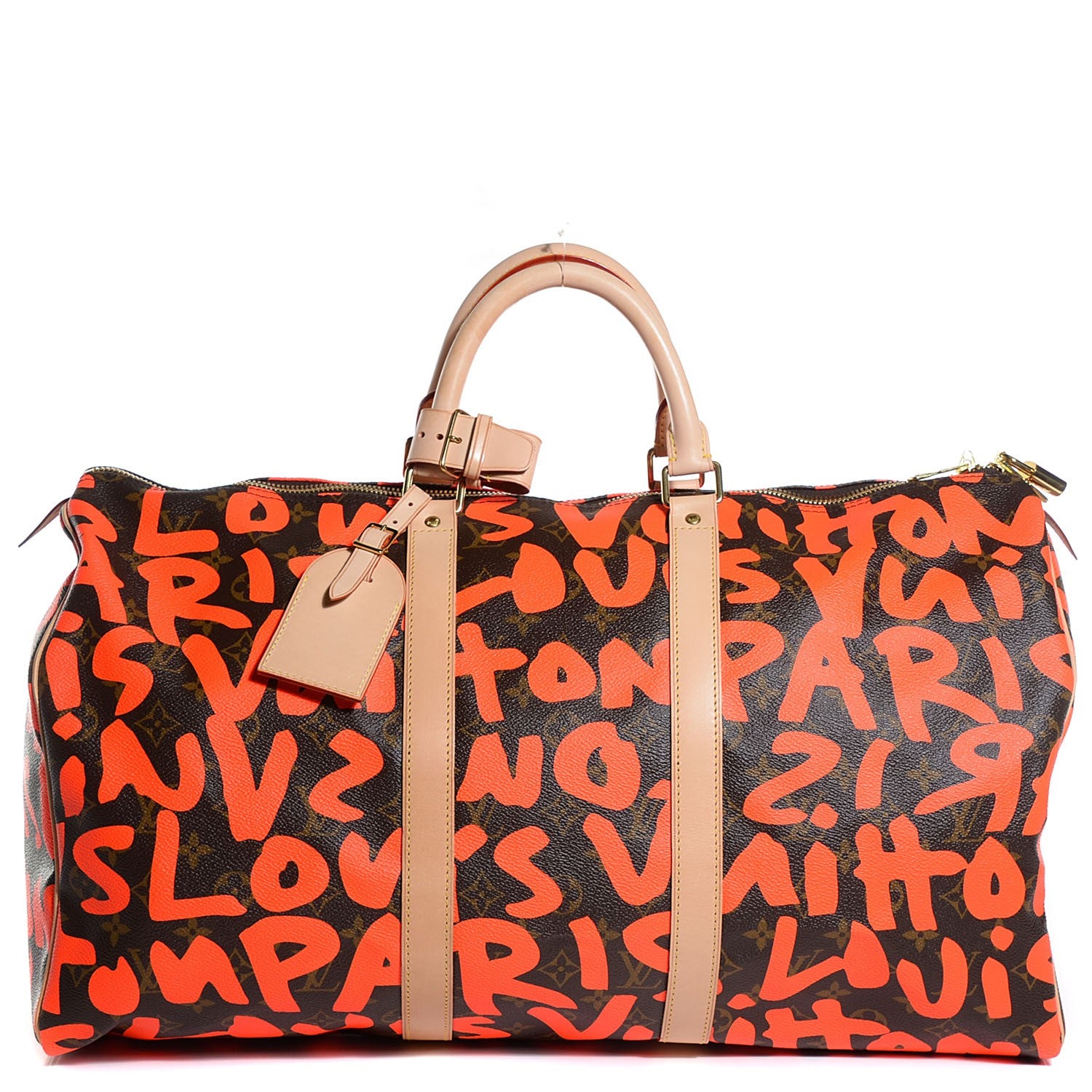 Louis Vuitton Monogram Graffiti Keepall 50 Orange 1 of 7