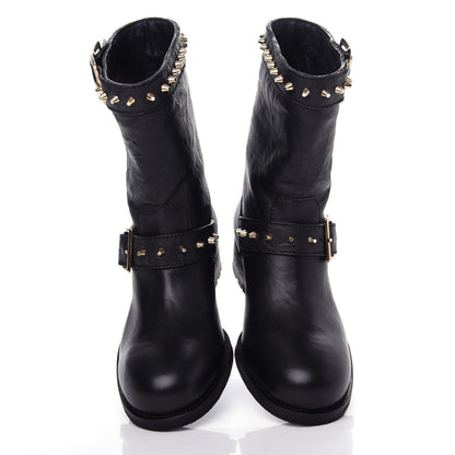 Jimmy Choo Studded Dash Biker Boots 36.5 Black 5 of 9