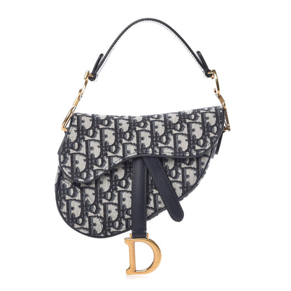 Christian Dior Oblique Mini Saddle Bag Blue 1 of 8