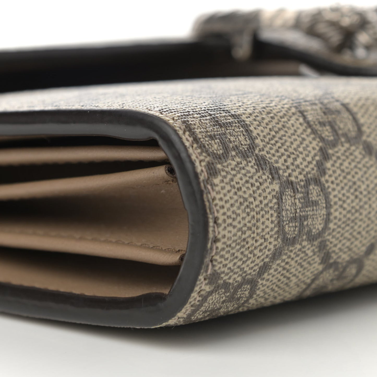 GG Supreme Monogram Mini Dionysus Chain Wallet Beige Taupe
