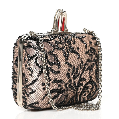 Christian Louboutin Lace Miss Loubi Chain Clutch Black 2 of 8