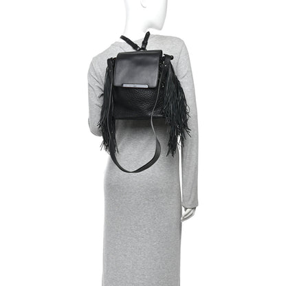 Christian Louboutin Pebbled Calfskin Fringe Lucky L Convertible Backpack Black 2 of 15