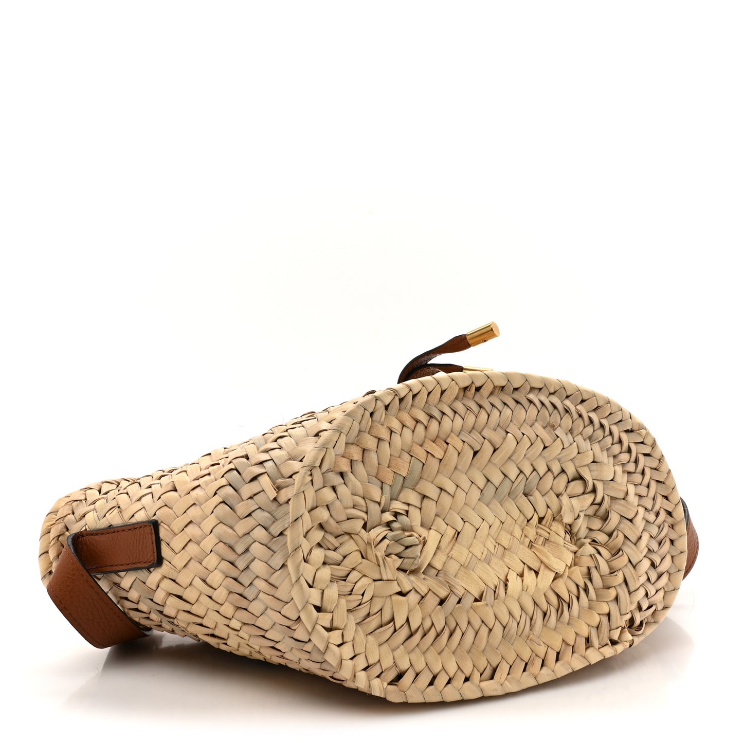 Raffia Calfskin Marcie Basket Tan