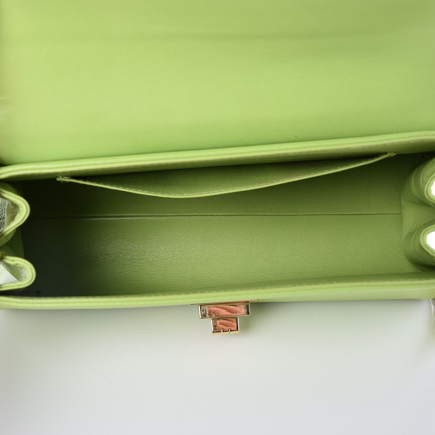 Lambskin Chocolate Bar Accordion Mademoiselle Flap Green