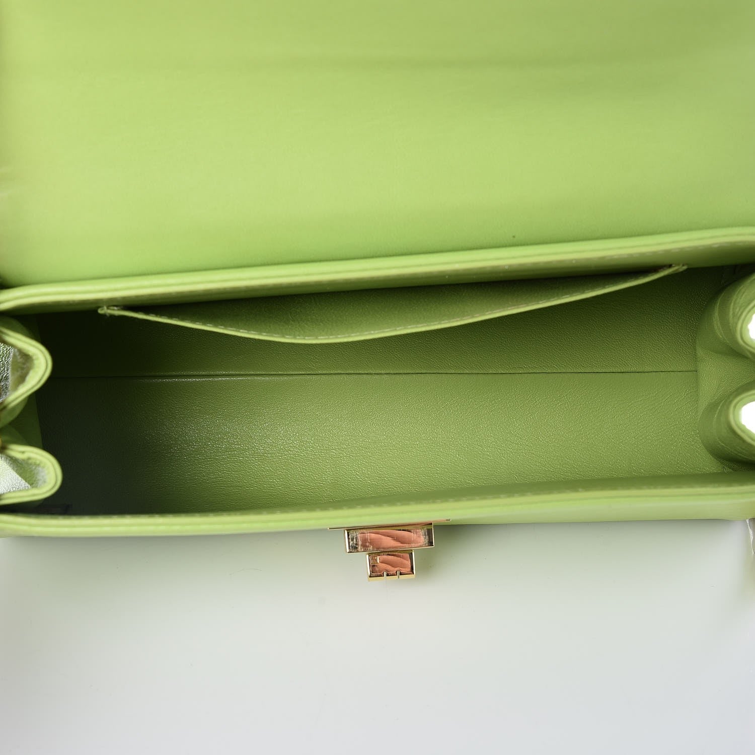 Chanel Lambskin Chocolate Bar Accordion Mademoiselle Flap Green 6 of 8