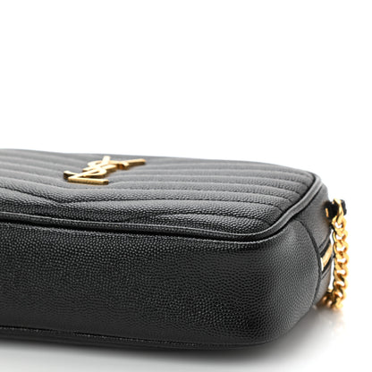 Saint Laurent Grain De Poudre Matelasse Monogram Mini Lou Camera Bag Black 7 of 7