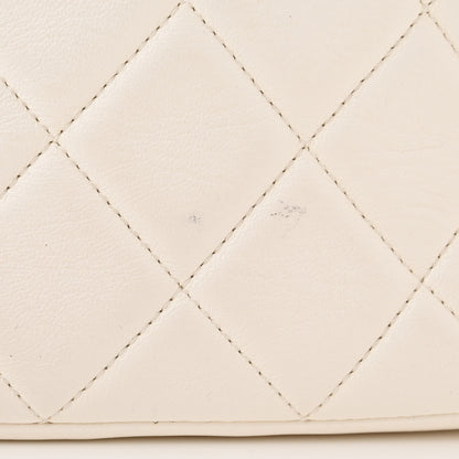 Chanel Lambskin Quilted CC Crystal Signature Chain Hobo White 11 of 12