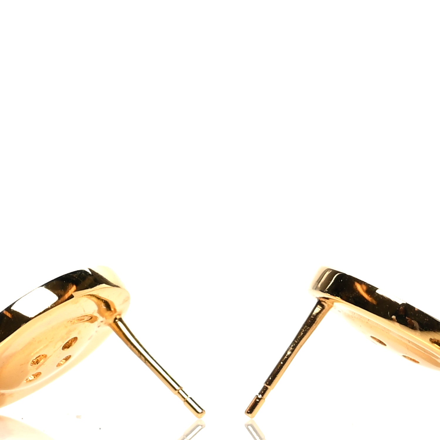 Chanel Metal Large Paris Button Earrings Gold 3 of 4
