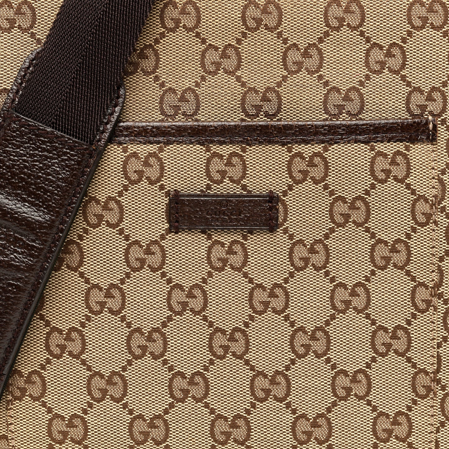 Monogram Flat Messenger Bag Dark Brown