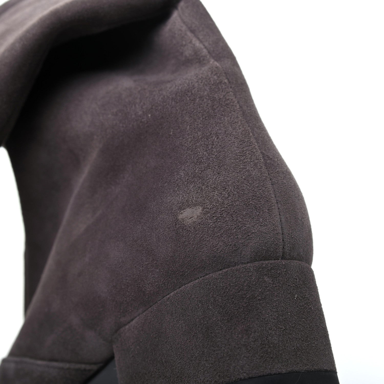 Saint Laurent Suede Babies 40 Over The Knee Boots 36 Road Grey 17 of 19