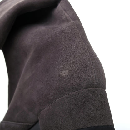 Saint Laurent Suede Babies 40 Over The Knee Boots 36 Road Grey 17 of 19