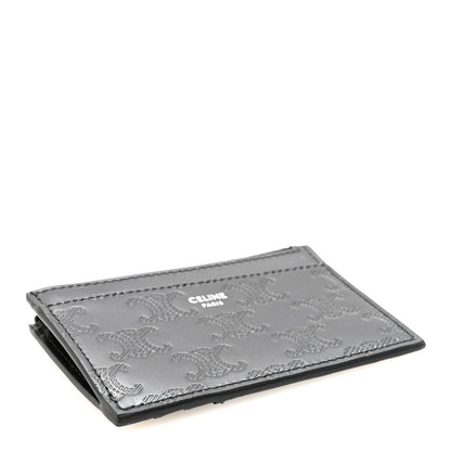 Celine Calfskin Triomphe Embossed Zipped Card Holder Black 4 of 8