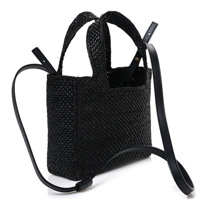 Loewe X PAULA'S IBIZA Raffia Mini Font Tote Black 3 of 11