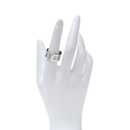 Cartier 18K White Gold 10mm Logo De Cartier Ring 57 8 2 of 4
