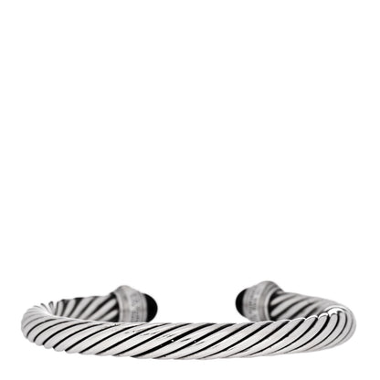 David Yurman Sterling Silver 14K Yellow Gold Black Onyx 7mm Cable Classics Bracelet 2 of 3