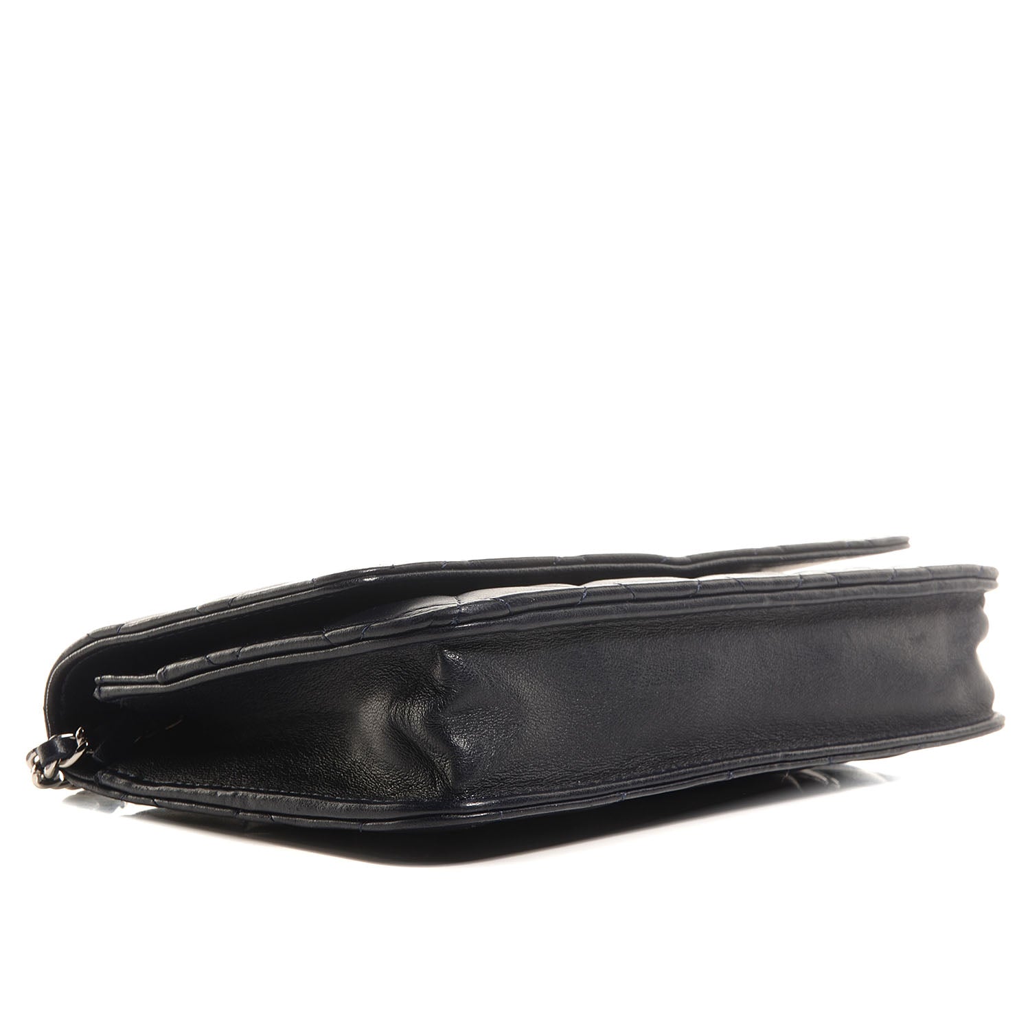 Chanel Lambskin Quilted Wallet On Chain WOC Navy Blue 4 of 9