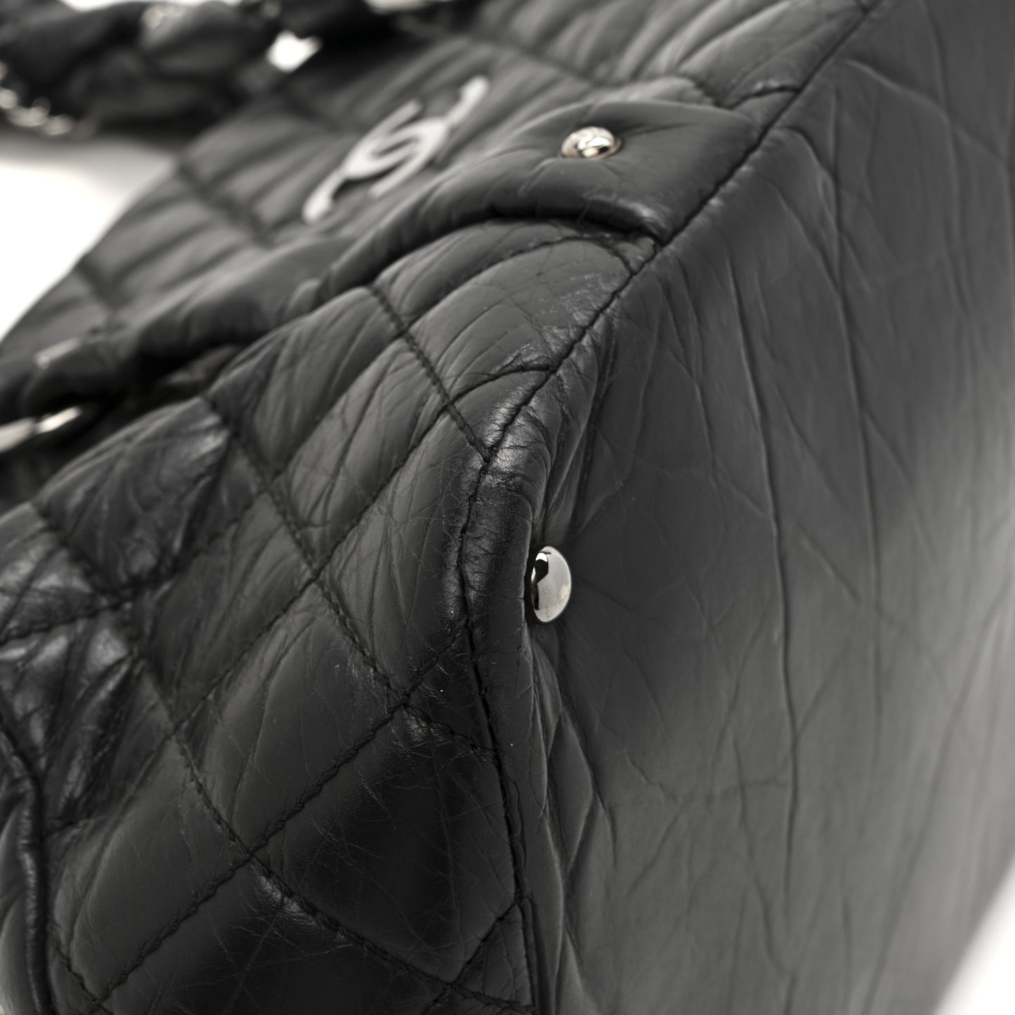 Lambskin Vintage Ligne Lady Braid Tote Black