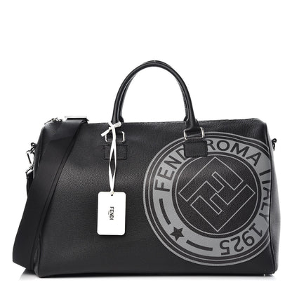 Fendi Cuoio Romano Selleria Fendi Stamp Patch Holdall Bag Black Grigio 1 of 7