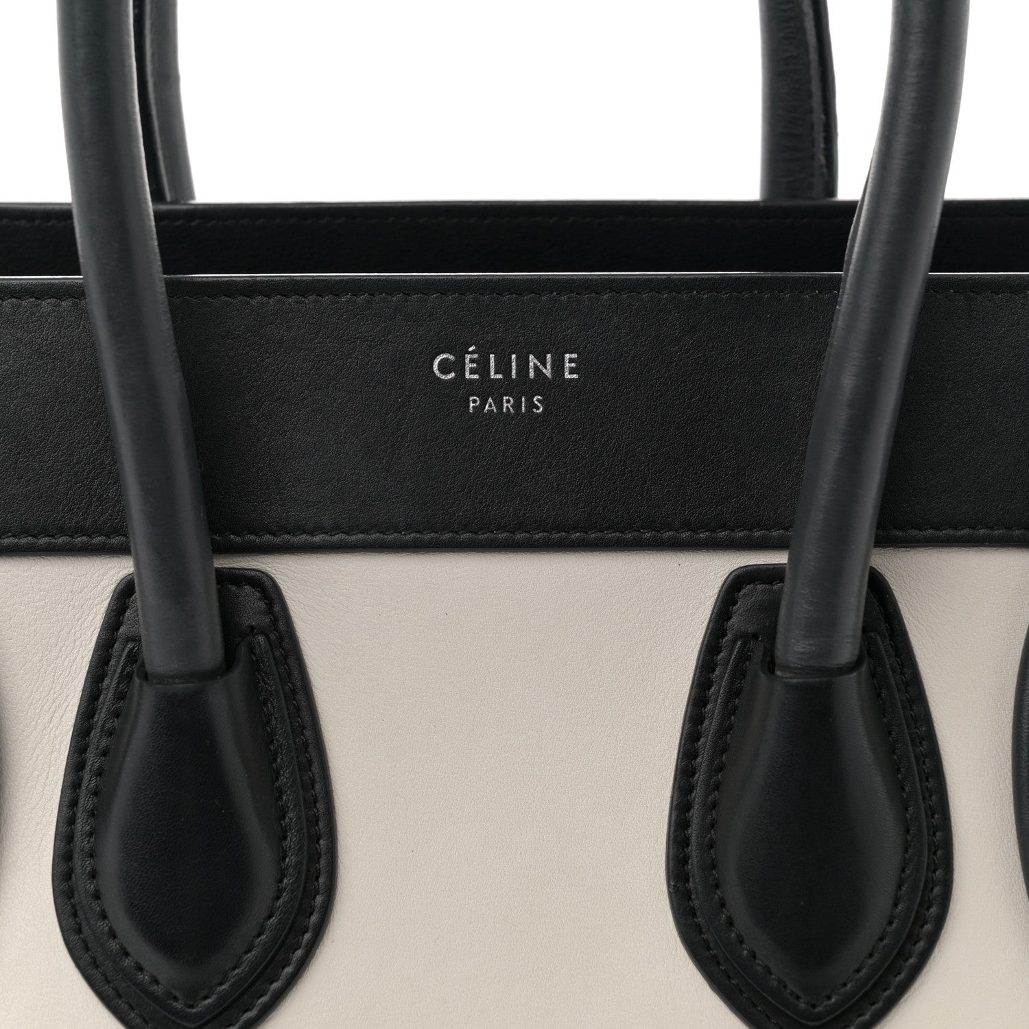 Celine Smooth Calfskin Micro Bi-Color Luggage Black White 8 of 14