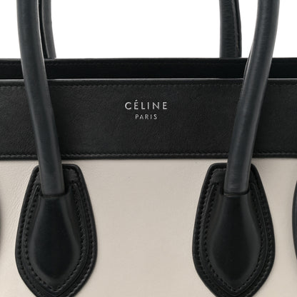 Celine Smooth Calfskin Micro Bi-Color Luggage Black White 8 of 14