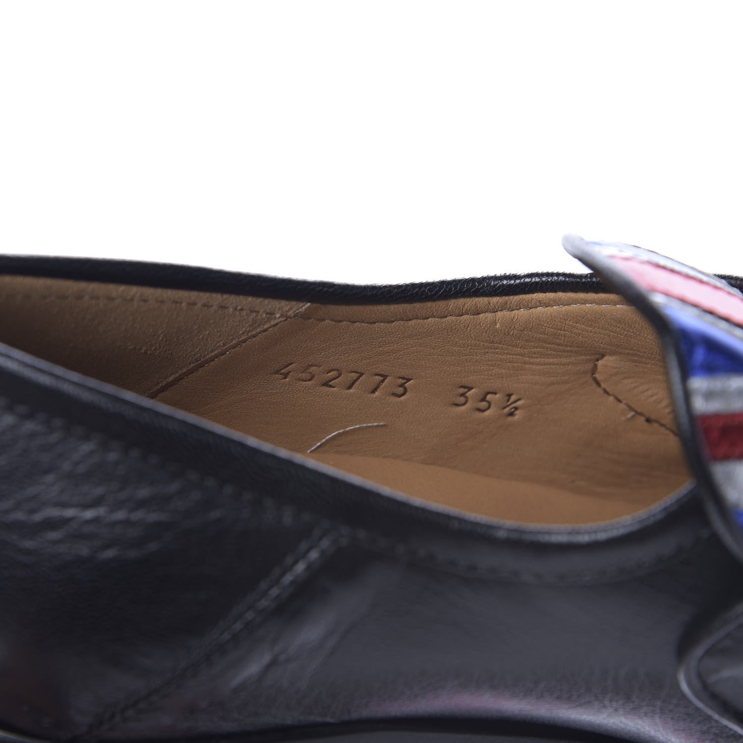 Gucci Lambskin Union Jack Horsebit Loafer Pumps 35.5 Black 9 of 10