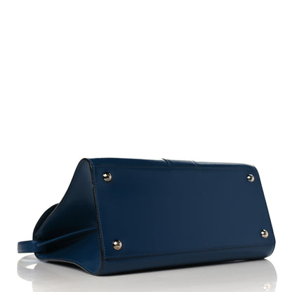 Delvaux Box Calfskin Brillant MM Satchel Blue De Prusse 4 of 9