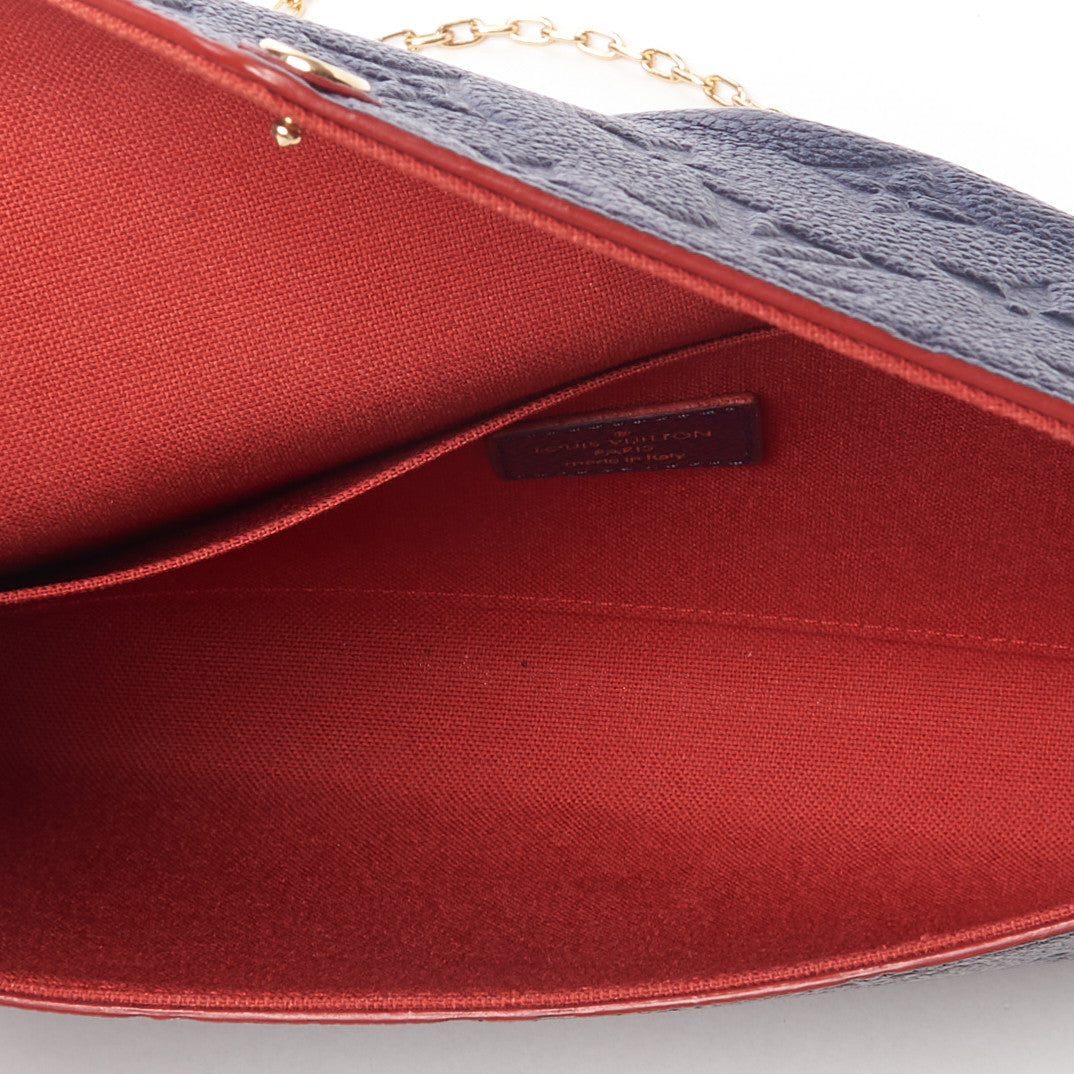 Empreinte Pochette Felicie Chain Wallet Marine Rouge
