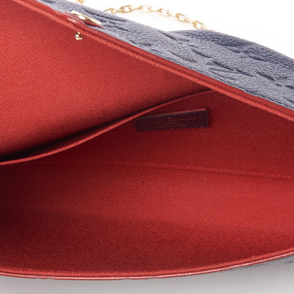 Louis Vuitton Empreinte Pochette Felicie Chain Wallet Marine Rouge 5 of 9