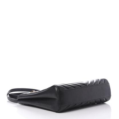 Saint Laurent Grain De Poudre Matelasse Chevron Medium Tribeca Shopping Bag Black 5 of 13