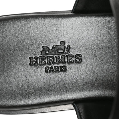 Hermes Calfskin Mona Sandals 36.5 Black 7 of 8