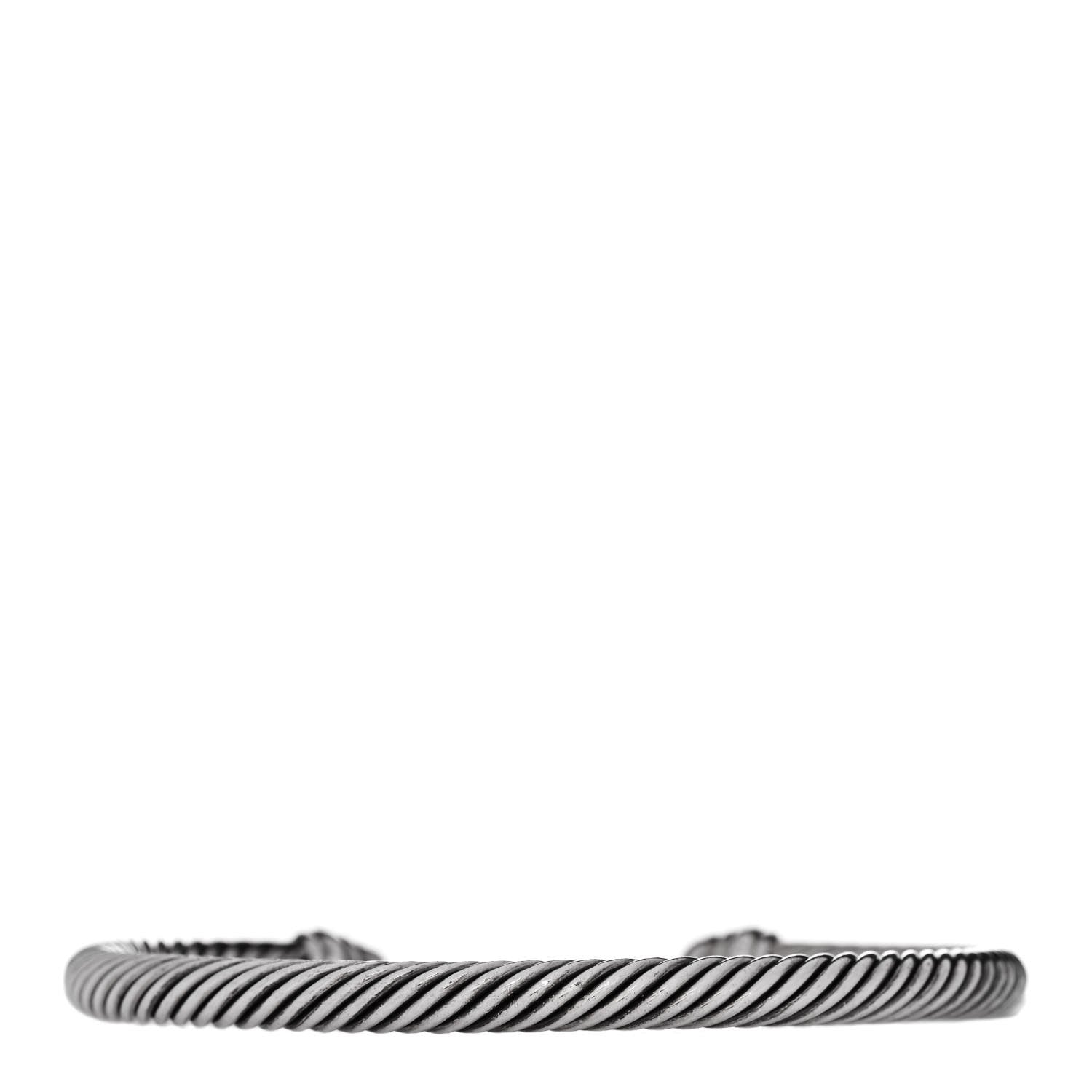 David Yurman Sterling Silver Pave Diamond 5mm Cable Classics Bracelet 2 of 3