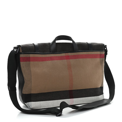 Burberry Brit Canvas Mega Check Grainy Calfskin Messenger Bag 2 of 11