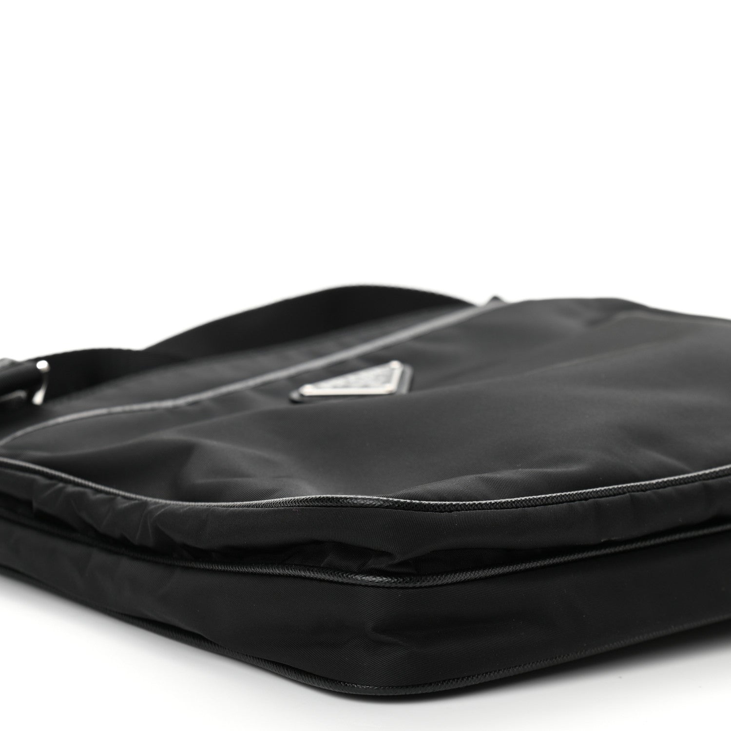 Prada Re-Nylon Saffiano Pocket Flat Messenger Bag Black 8 of 9