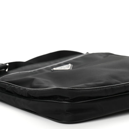 Prada Re-Nylon Saffiano Pocket Flat Messenger Bag Black 8 of 9