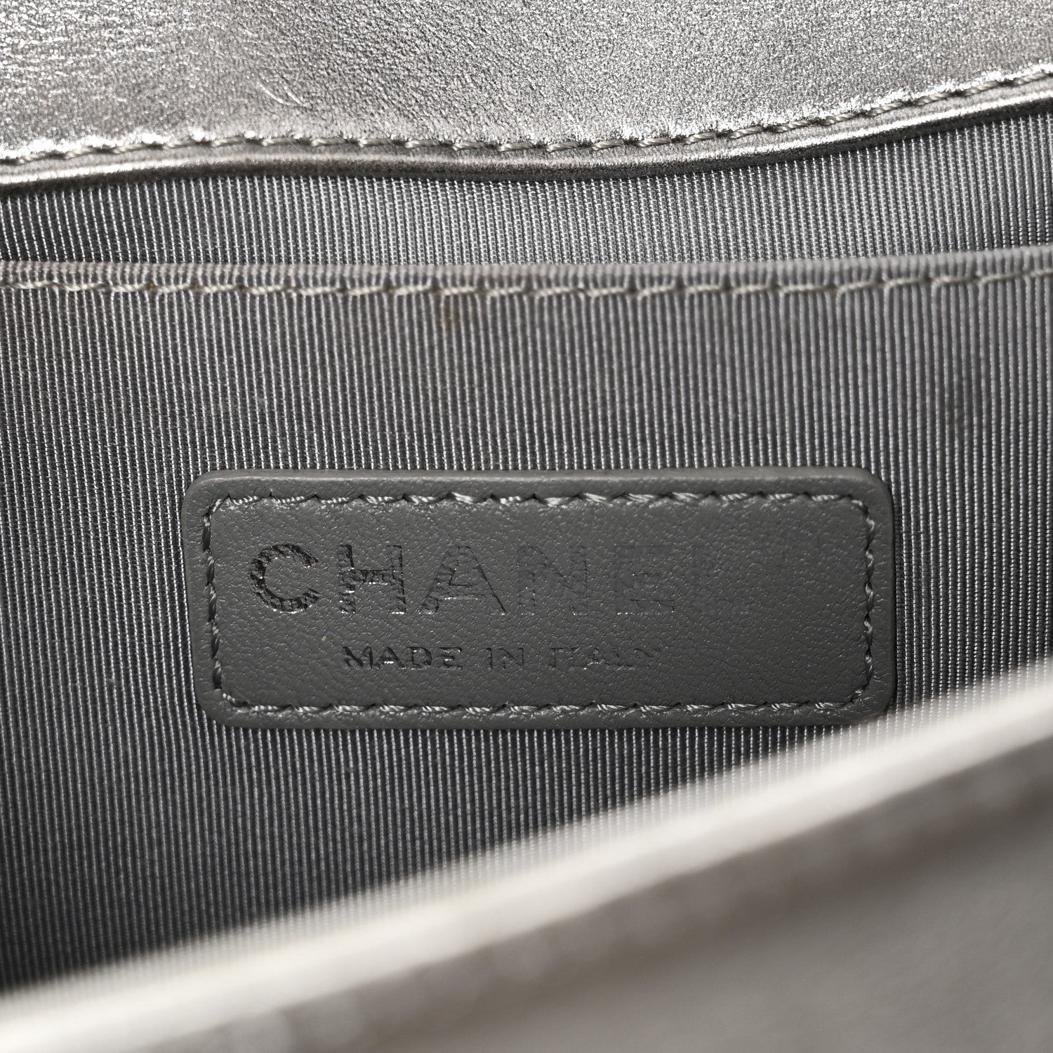 Chanel Metallic Lambskin Quilted Medium Boy Flap Silver 6 of 10