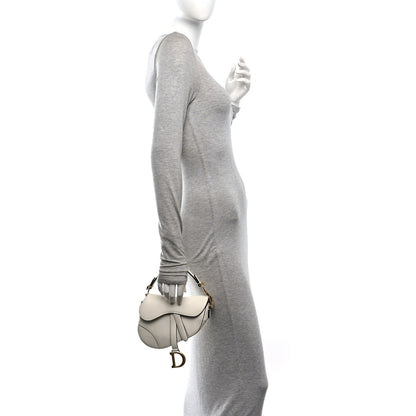 Christian Dior Grained Calfskin Mini Saddle Bag White 2 of 12