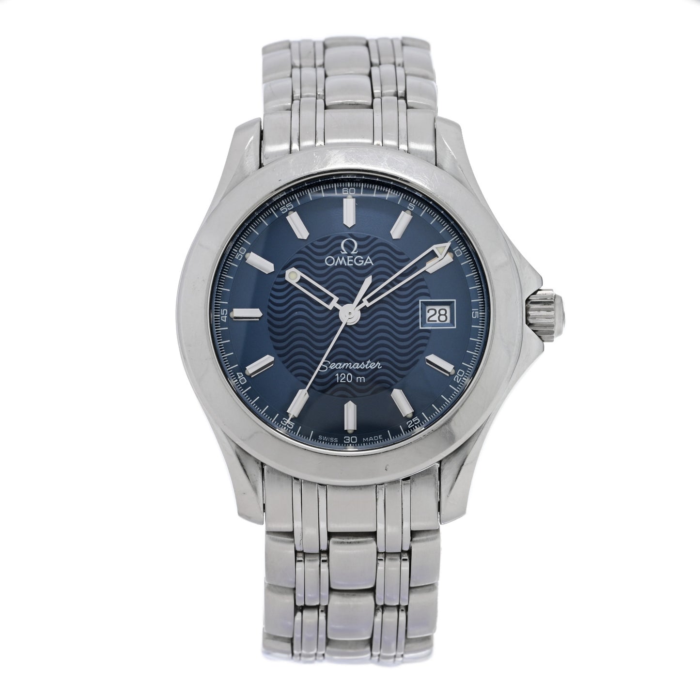 Stainless Steel 36mm Seamaster 120M Quartz Watch Blue 2511.81