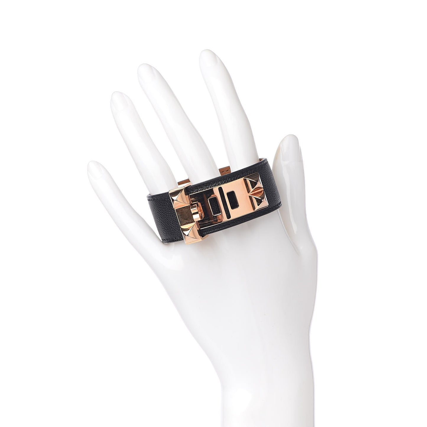 Madame Calfskin Collier de Chien 24 Bracelet T1 Black