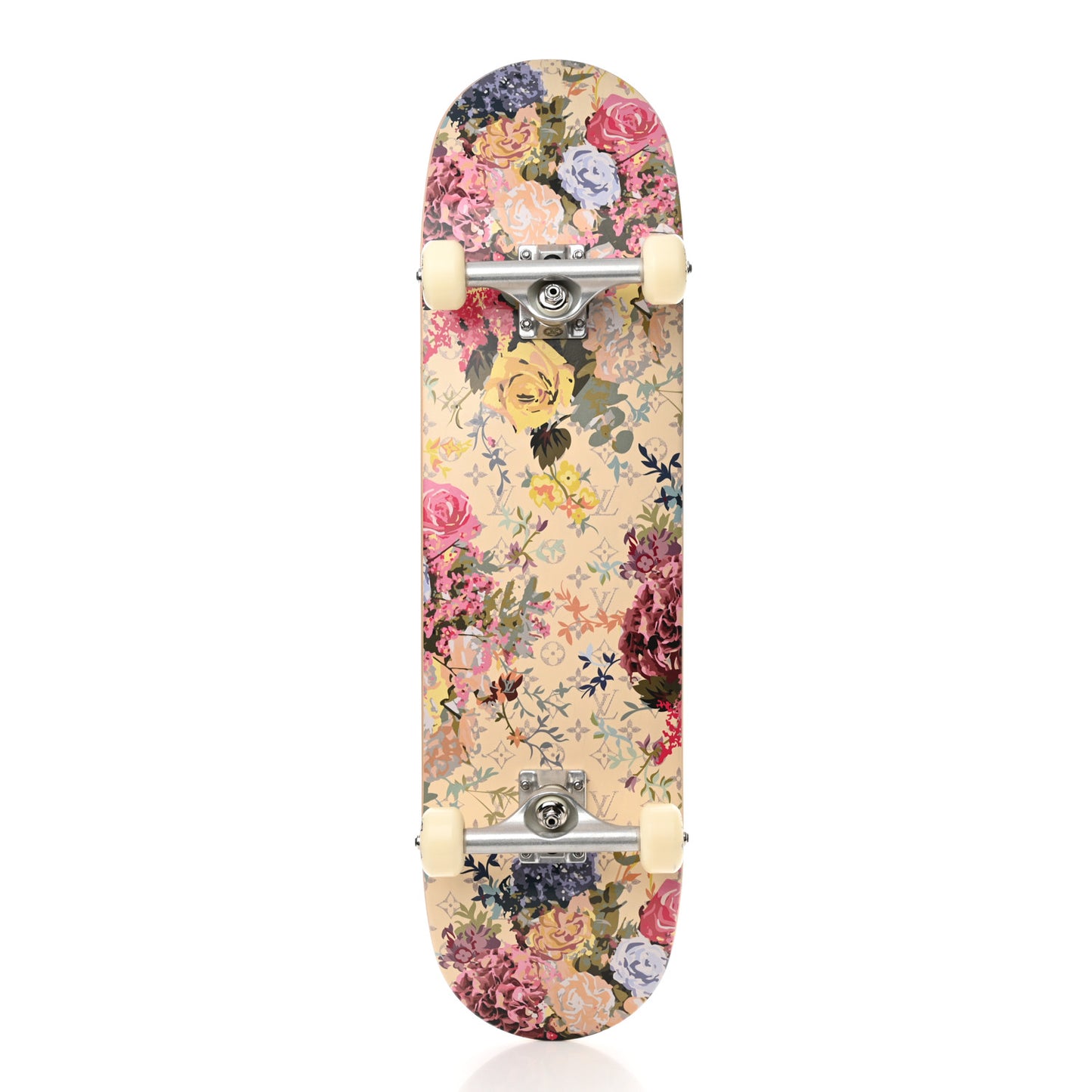 Monogram Flower Maple Wood Skateboard Pink